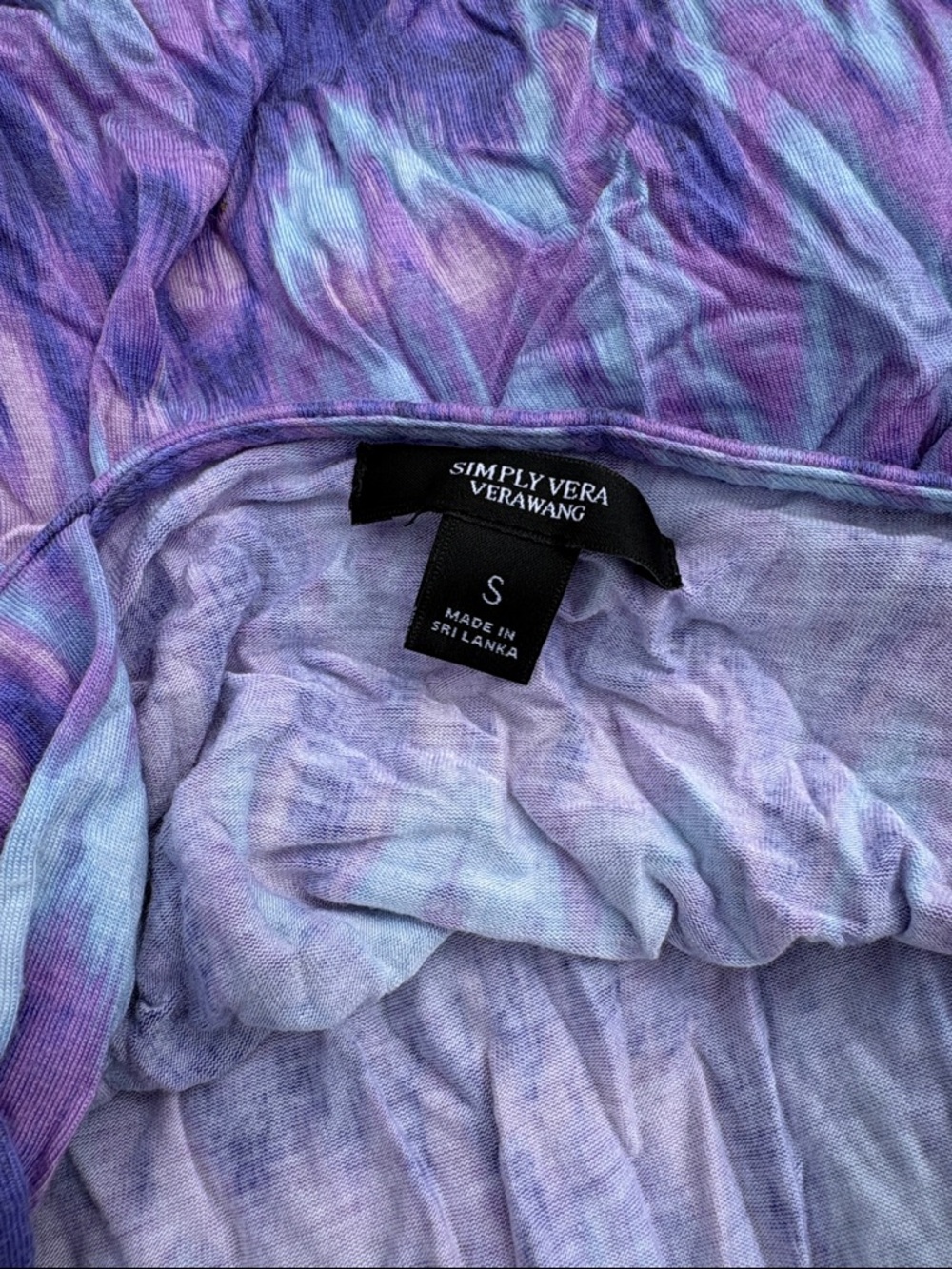 Simply Vera Vera Wang Purple Tie-Dye Ruffle Trim Tank - Picture 4 of 4